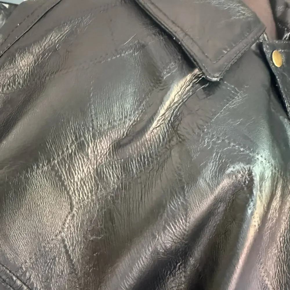 Vtg 90s Leather Oversized Bomber Jacket 3X Grunge Western Patchwork Streetwear